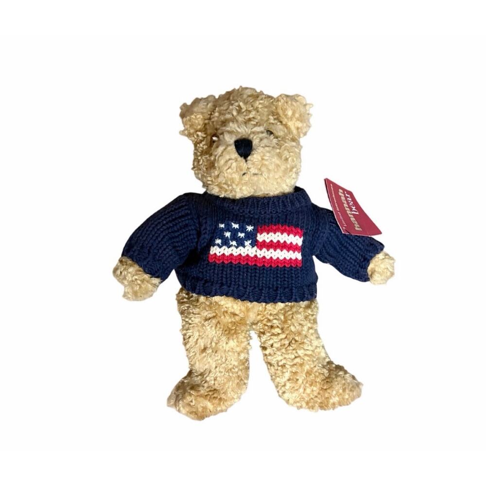 VTG 1990 The Limited Teddy Bear Plush Americana USA Flag Sweater Stuffed Animal